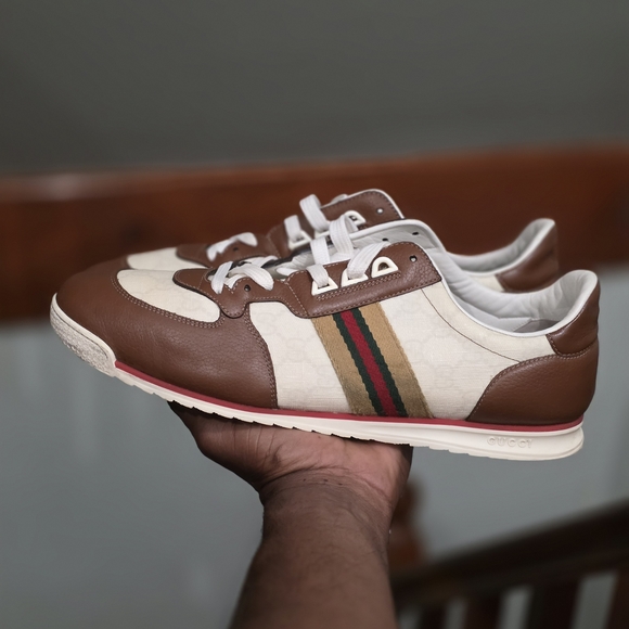 Gucci Brown and Cream Sneakers - Picture 1 of 6